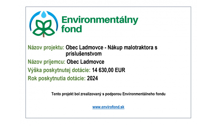 Info o projekte EF -Projekt bol zrealizovaný s podporou Enviromentálneho fondu